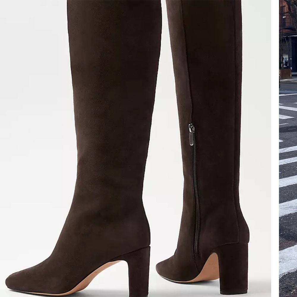 Ann Taylor High Blade Heel Suede Boots